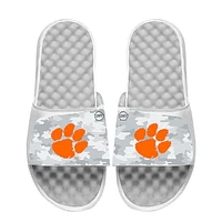 Men's ISlide White Clemson Tigers Camo Slide Sandals