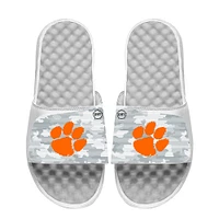 Men's ISlide White Clemson Tigers Camo Slide Sandals