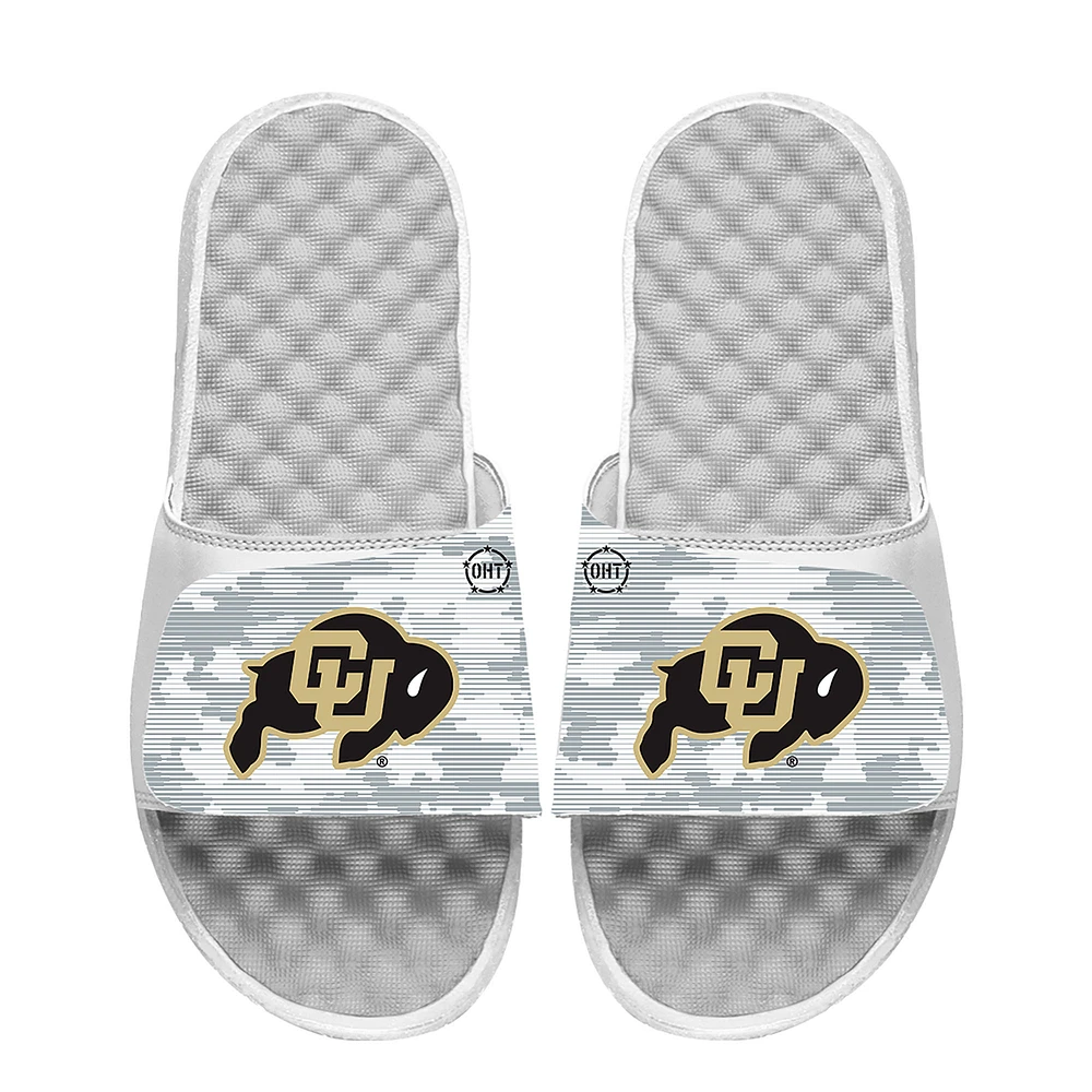 Men's ISlide White Colorado Buffaloes Camo Slide Sandals