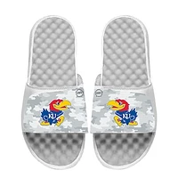 Men's ISlide White Kansas Jayhawks Camo Slide Sandals
