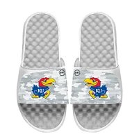 Men's ISlide White Kansas Jayhawks Camo Slide Sandals