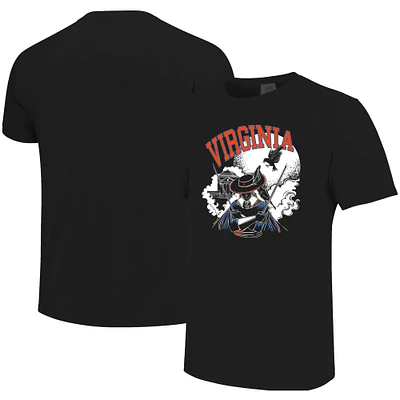 Men's Black Virginia Cavaliers Haunted Campus Cavalier Spooky Hoos Comfort Colors T-Shirt