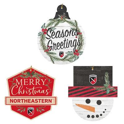 Northeastern Huskies Ornament Bundle