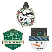 Tulane Green Wave Ornament Bundle