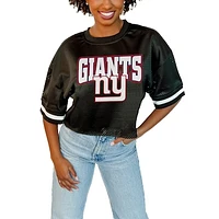 Women's Gameday Couture  Black New York Giants Game Face Fashion Jersey