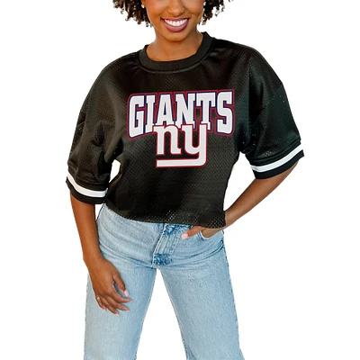 Women's Gameday Couture  Black New York Giants Game Face Fashion Jersey
