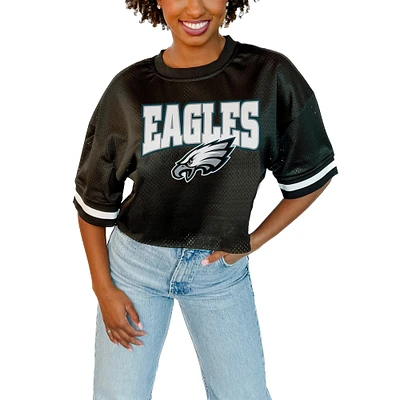 Women's Gameday Couture  Black Philadelphia Eagles Game Face Fashion Jersey