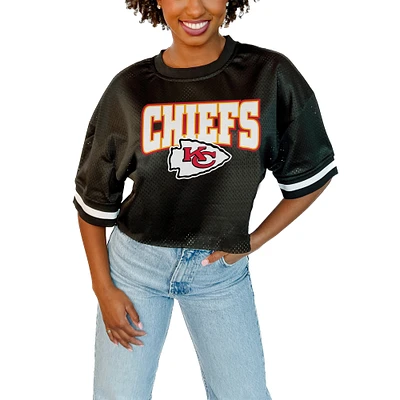 Women's Gameday Couture  Black Kansas City Chiefs Game Face Fashion Jersey