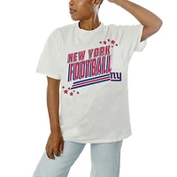 Women's Gameday Couture  White New York Giants Coming Hot T-Shirt