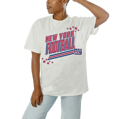 Women's Gameday Couture  White New York Giants Coming Hot T-Shirt