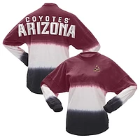 Women's Fanatics Garnet/Black Arizona Coyotes Ombre Long Sleeve T-Shirt