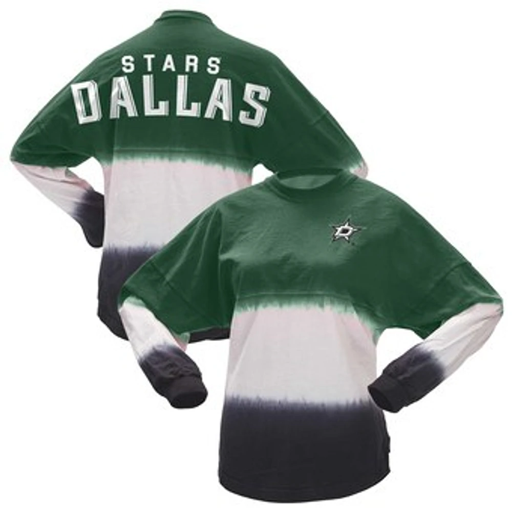 Women's Fanatics Kelly Green/Black Dallas Stars Ombre Long Sleeve T-Shirt