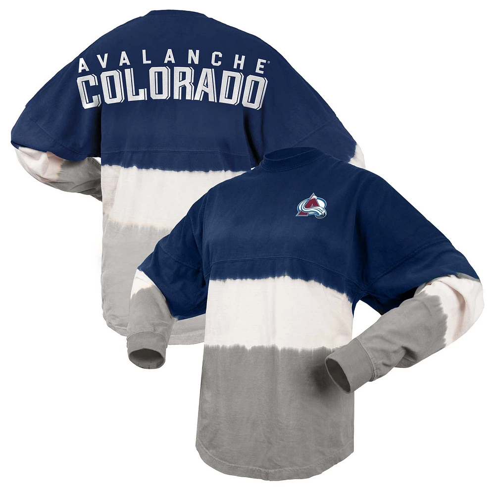 Women's Fanatics Navy/Gray Colorado Avalanche Ombre Long Sleeve T-Shirt