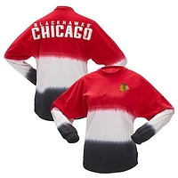 Women's Fanatics Red/Black Chicago Blackhawks Ombre Long Sleeve T-Shirt