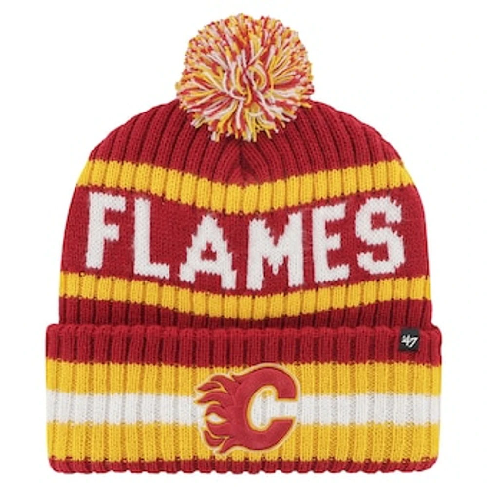 Men's '47 Red Calgary Flames Bering Cuffed Knit Hat with Pom