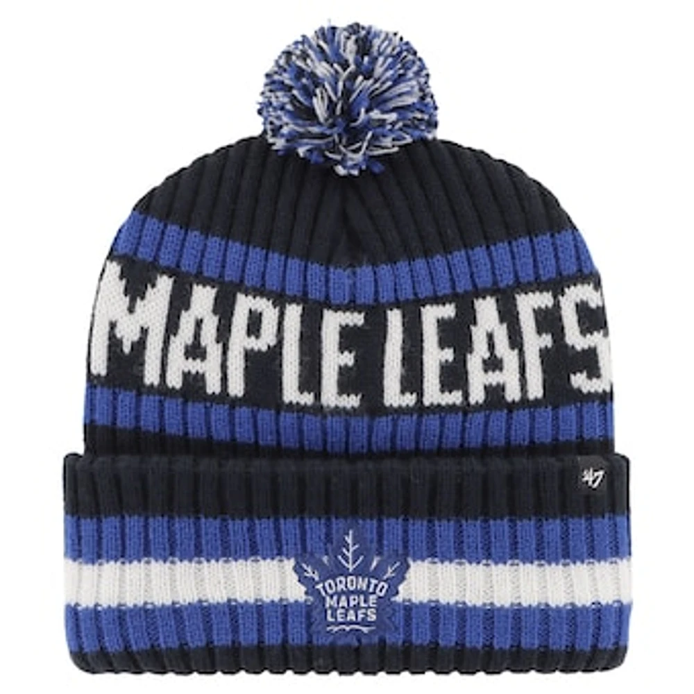 Men's '47 Navy Toronto Maple Leafs Bering Cuffed Knit Hat with Pom