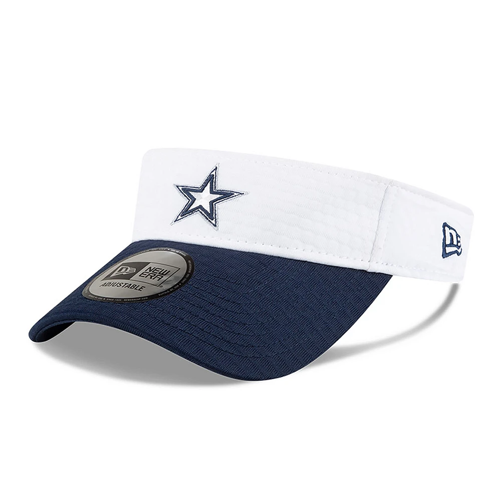 Men's New Era White/Navy Dallas Cowboys 2024 NFL Training Camp Adjustable Visor