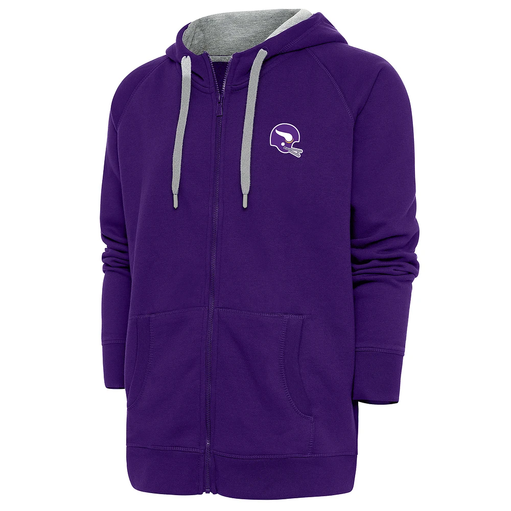 Men's Antigua Purple Minnesota Vikings Victory Full-Zip Hoodie