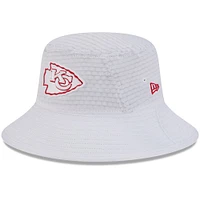 Youth New Era White Kansas City Chiefs 2024 NFL Training Camp Bucket Hat