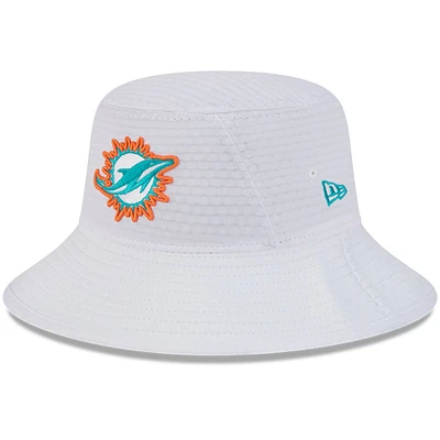 Youth New Era White Miami Dolphins 2024 NFL Training Camp Bucket Hat