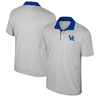 Men's Colosseum Gray Kentucky Wildcats Big & Tall Tuck Striped Polo