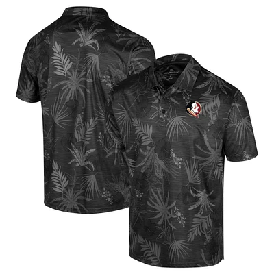 Men's Colosseum Black Florida State Seminoles Big & Tall Palms Polo