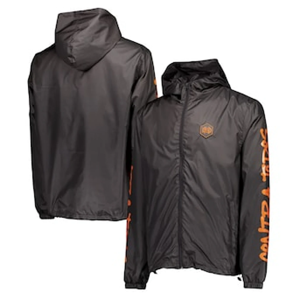 Men's Black Houston Dynamo FC Graffiti Hoodie Full-Zip Windbreaker