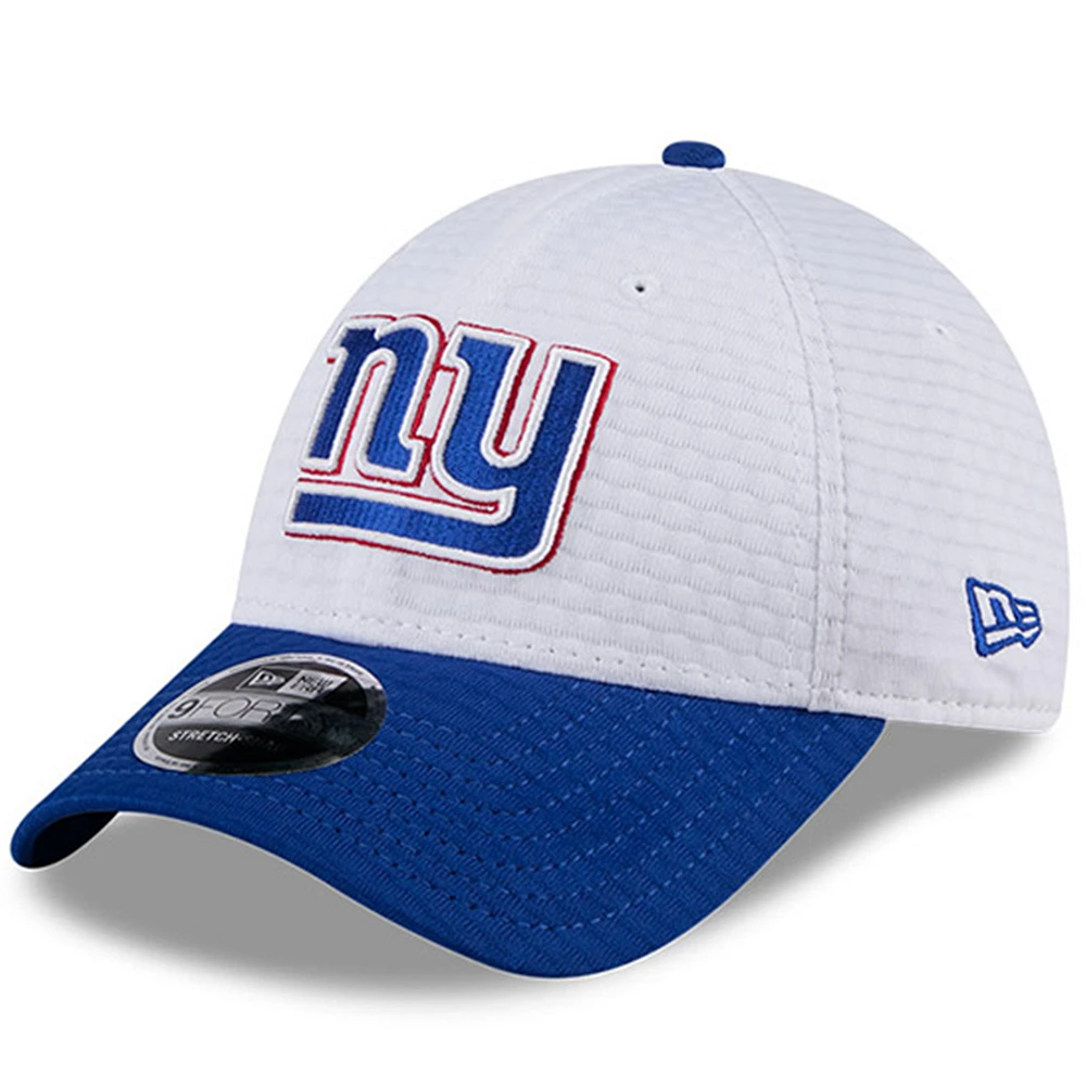 Men's New Era White/Royal New York Giants 2024 NFL Training Camp 9FORTY Adjustable Hat