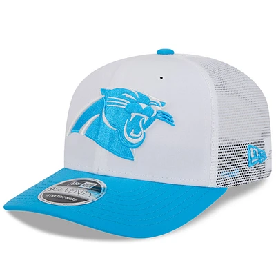 Men's New Era White/Blue Carolina Panthers 2024 NFL Training Camp 9SEVENTY Trucker Hat