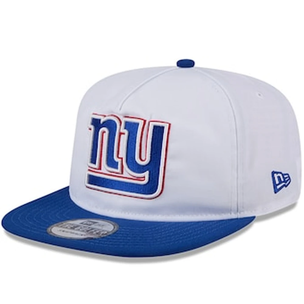 Men's New Era White/Royal New York Giants 2024 NFL Training Camp Golfer Snapback Hat