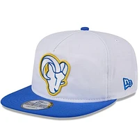 Men's New Era White/Royal Los Angeles Rams 2024 NFL Training Camp Golfer Snapback Hat