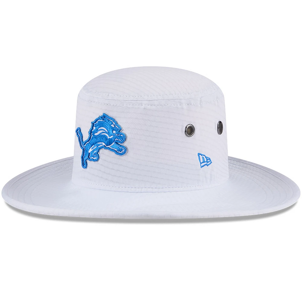 Men's New Era White Detroit Lions 2024 NFL Training Camp Panama Bucket Hat