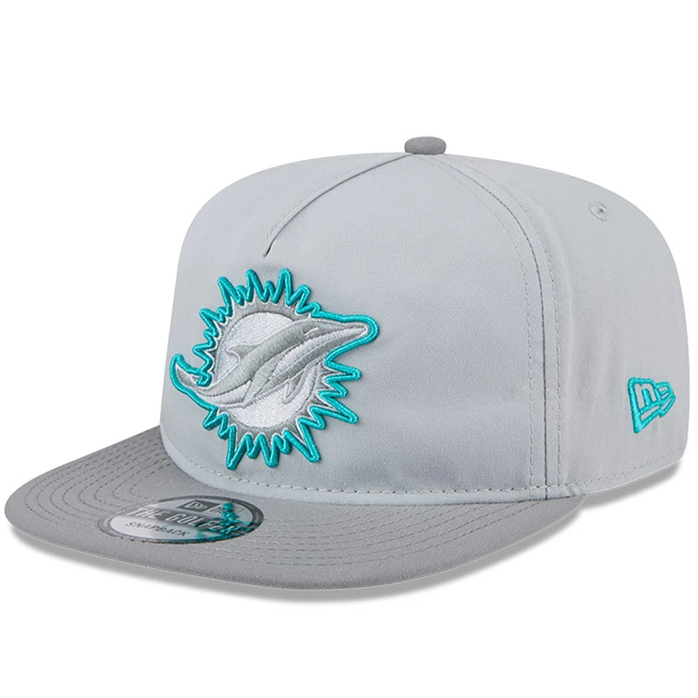 Men's New Era Gray Miami Dolphins 2024 NFL Training Camp Golfer Snapback Hat