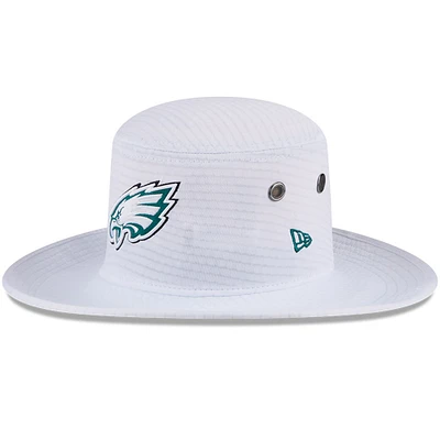 Men's New Era White Philadelphia Eagles 2024 NFL Training Camp Panama Bucket Hat