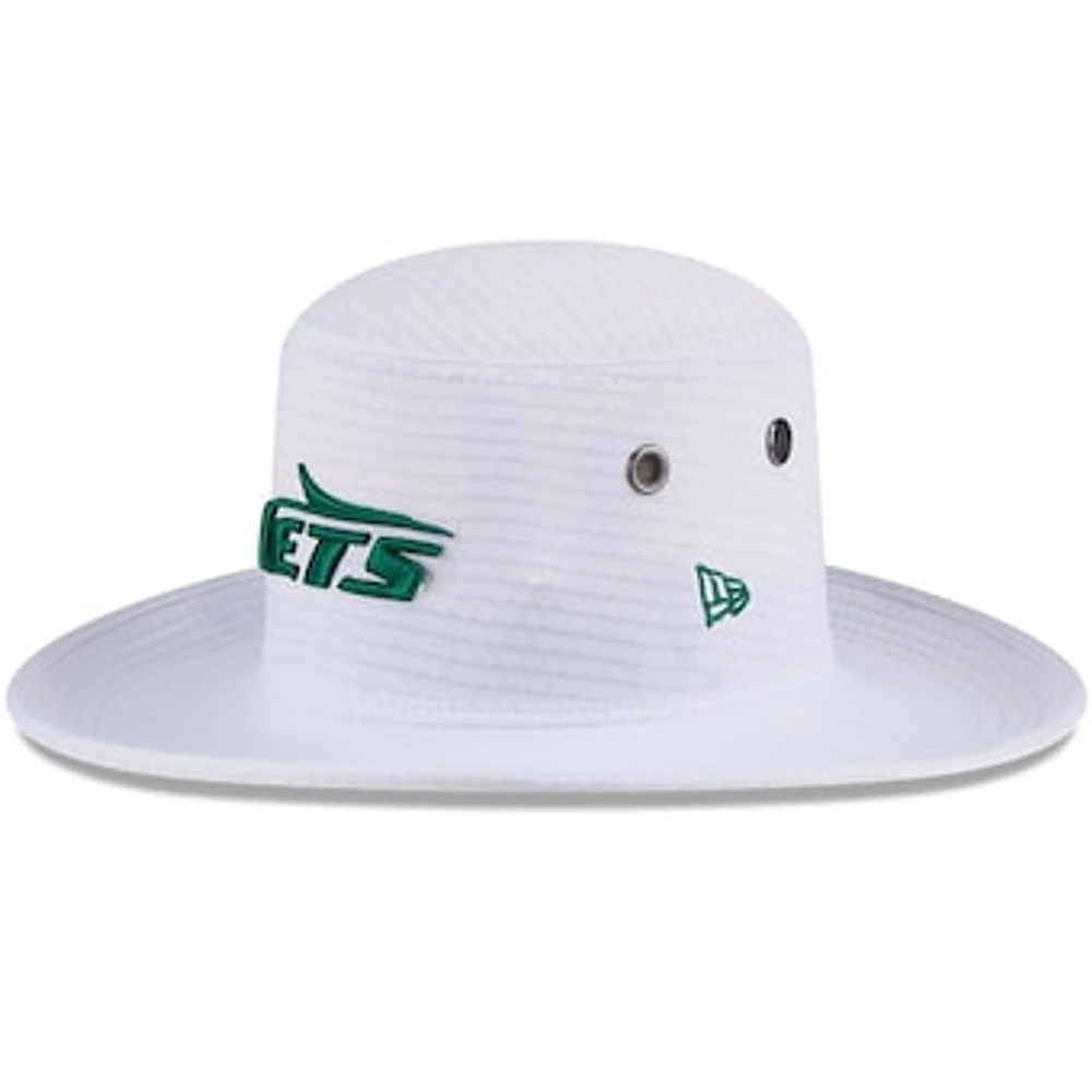 Men's New Era White New York Jets 2024 NFL Training Camp Panama Bucket Hat