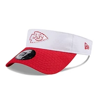 Men's New Era White/Red Kansas City Chiefs 2024 NFL Training Camp Adjustable Visor