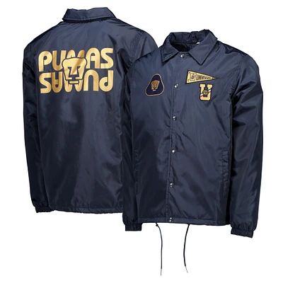 Men's Navy Pumas Coaches Full-Snap Jacket