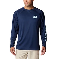 Men's Columbia  Navy North Carolina Tar Heels Big & Tall Terminal Tackle Omni-Shade Raglan Long Sleeve T-Shirt