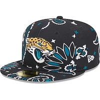 Men's New Era Black Jacksonville Jaguars Paisley 59FIFTY Fitted Hat