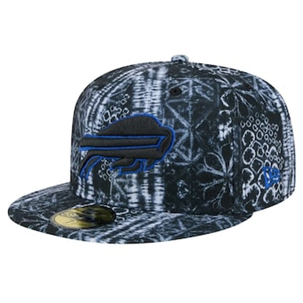 Men's New Era Black Buffalo Bills Shibori 59FIFTY Fitted Hat