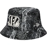 Men's New Era Black Cincinnati Bengals Shibori Bucket Hat