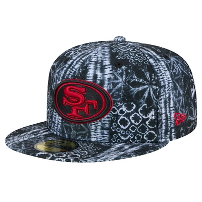 Men's New Era Black San Francisco 49ers Shibori 59FIFTY Fitted Hat