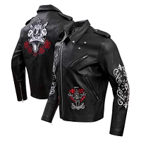Men's Freeze Max Black Looney Tunes Daffy Despicable Full-Zip Motorcycle Jacket