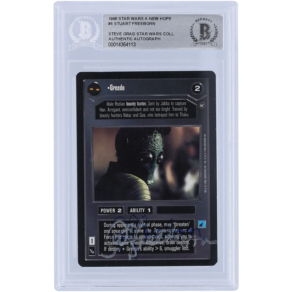 Stuart Freeborn Star Wars Autographed 1996 CCG #8 BAS Authenticated Card