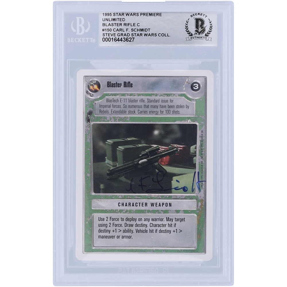 Carl Schmidt Star Wars Autographed 1995 CCG Premiere #150 BGS Authenticated Authentic Card