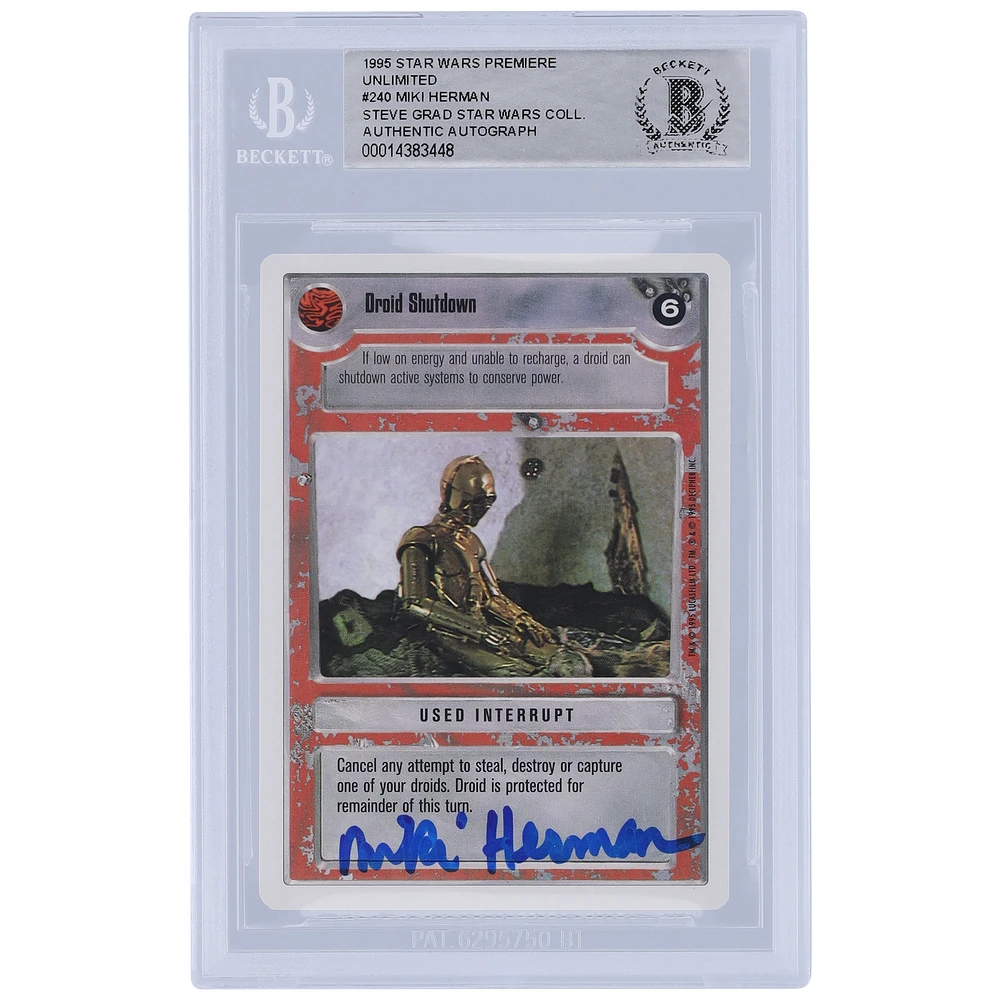 Miki Herman Star Wars Autographed 1995 Topps CCG #240 BAS Authenticated Card