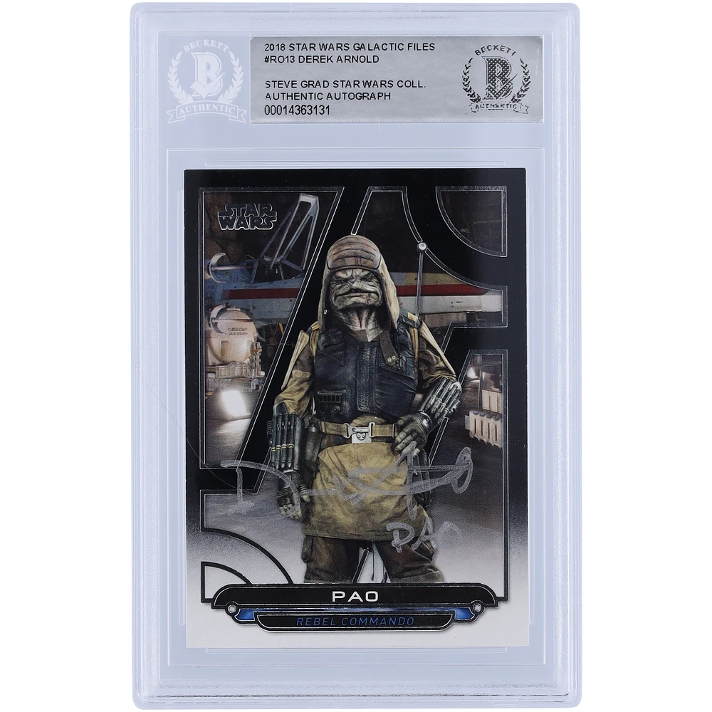 Derek Arnold Star Wars Autographed 2013 Topps Galactic Files #RO13 BGS Authenticated Card with "Pao" Inscription