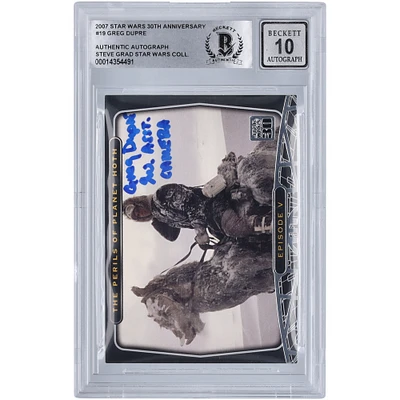 Greg Dupre Star Wars Autographed 2007 Topps 30th Anniversary #19 BGS Authenticated 10 Card with "2nd Asst. Camera" Inscription