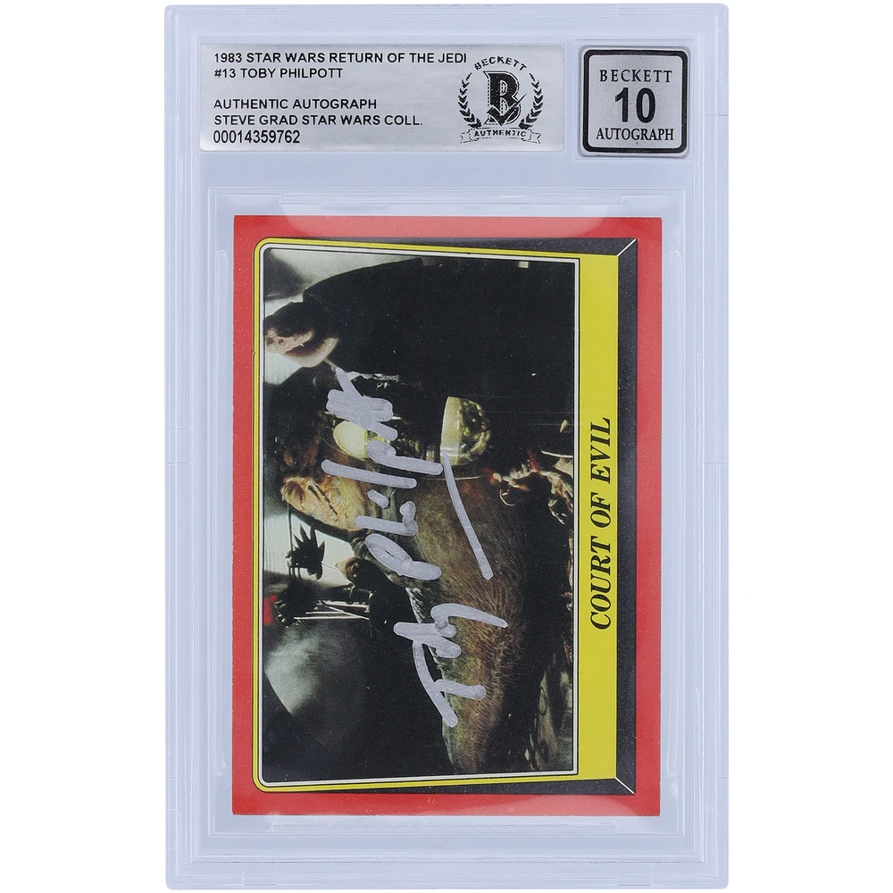 Toby Philpott Star Wars Autographed 1983 Topps Return of the Jedi #13 BGS Authenticated 10 Card