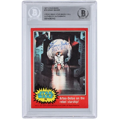 Kenny Baker Autographed 1977 Topps Star Wars #76 BGS Authenticated Card with "R2-D2" Inscription